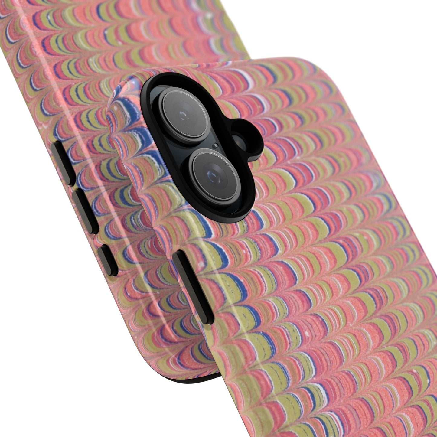 Pink Pastels Feather Marbled Vintage Design iPhone 16 + Samsung + Apple + Google - 2 finishes